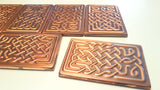 Celtic knot design tiles  Set of 10 metal tiles Perfect for celtic design wall tiles  COPPER/ BRASS/ STEEL.