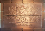 Set of 20 Metal Tiles Backsplash Tree of Love and Friendship Unique Kitchen Backsplash SIZE 31'' x 22'' inches
