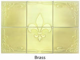 Fleur de lis - Set of 6 Handmade tiles Perfect for Your Kitchen Backsplash COPPER/ BRASS/ STEEL