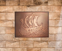 Viking boat wall art, Viking wall art, Metal wall art with viking ancient boat size 16''x12''(40cmx30cm)