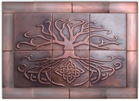 metal tiles  backsplash of Kitchen Tiles Celtic Style Tree of Life - set of 18