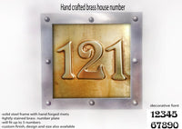 Large Brass House Number Metal and Steel