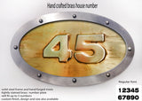Metal Brass House Number Oval