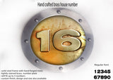 Large Brass House Metal Number Rounded