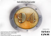 Brass House Number Rounded