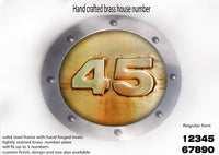 Small Brass House Number Rounded