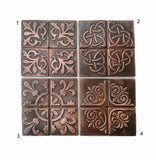 Modern Brown Patina or Brass Tiles - Set of 4