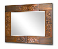 Decorative Copper Mirror Frame - Aztec Design