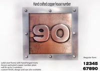 Large Copper House Number Square