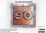 Large Copper House Number Square