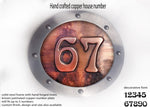 Large Copper Metal House Number Rounded