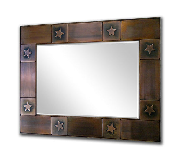 Decorative Rustic Mirror Frame - Stars Design