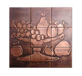Fruit Bowl Copper Tiles for Kitchen Backsplash - Set of 9