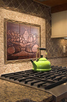Fruit Bowl Copper Tiles for Kitchen Backsplash - Set of 9