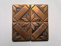 Brown Patined Copper Tiles - set of 32 pcs.