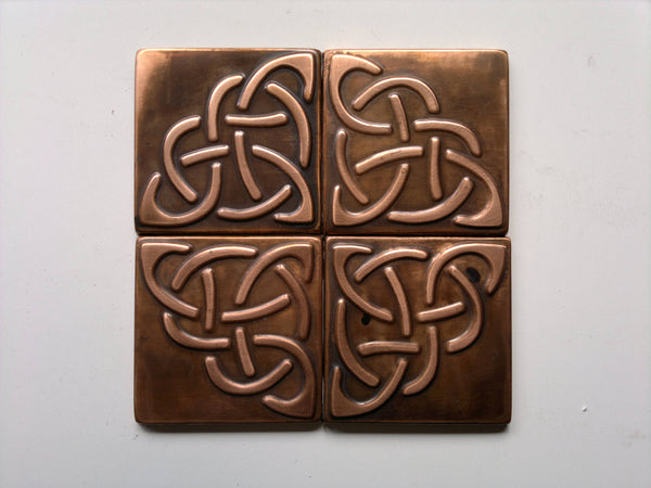 Celtic Metal Tiles Copper or Brass - set of 4