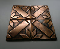 Brown Patined Copper Tiles - set of 32 pcs.