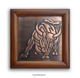 Taurus Zodiac Sign Framed Copper Plaque