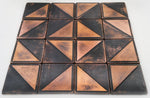 Dark Brown Patina Copper Tiles - Set of 16