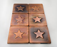 Brown Patinated Copper Tiles - Set of 6