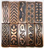 Brown Patina Copper Tiles - Set of 10