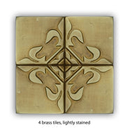 Copper or Brass Rustic Wall Art Tiles - Set of 4