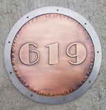 Metal sign , Metal Plaque, Copper House Number,